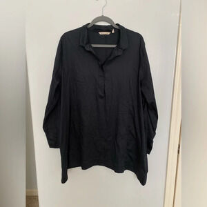 Soft Surroundings Tunic Quarter Button Collard Top Size 1X